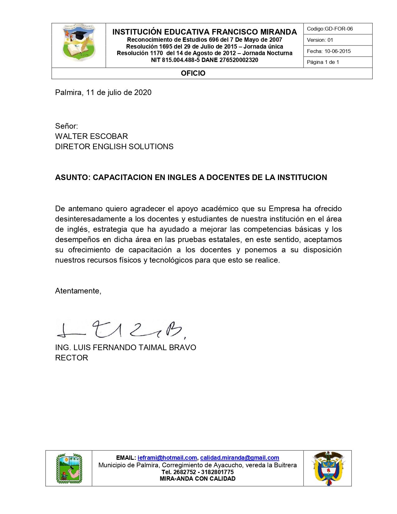 I.E. Francisco Miranda