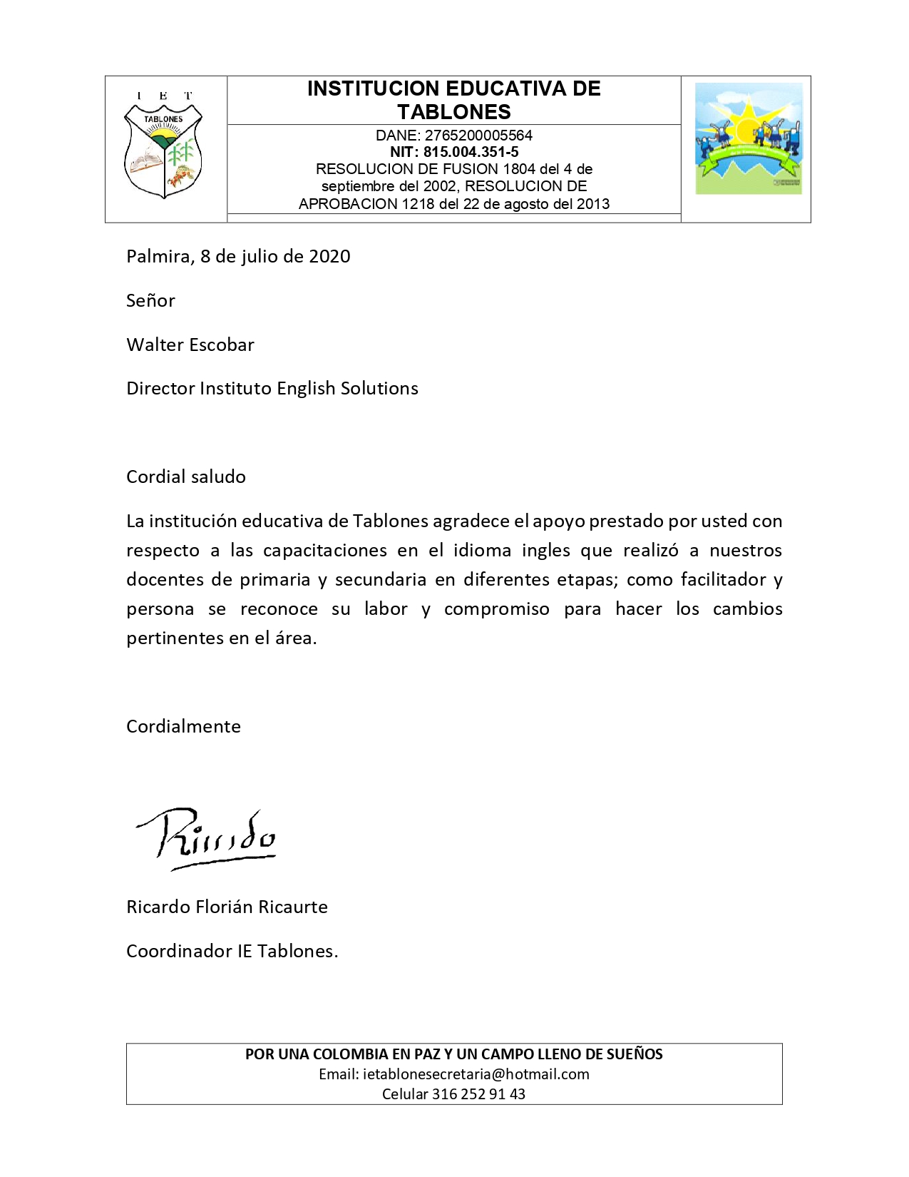 I.E. Tablones